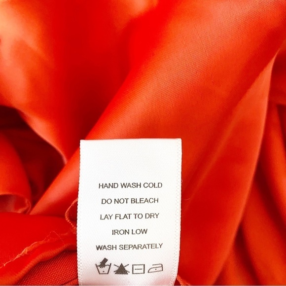 LOVER’S + FRIENDS Revolve Walgrove Ruffle Ruched Mini Dress Fire Orange Party - Picture 9 of 13